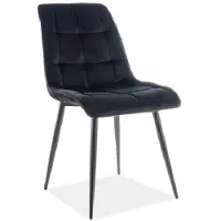 Signal Chaise de salle à manger capitonnée LYA - noir
