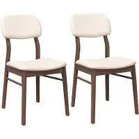 Syfax Chaises à manger coussins 2 pcs marron bois massif caoutchouc