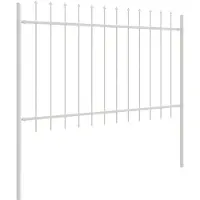vidaXL Clôture de jardin blanche 1,7 x 1 m en acier thermolaqué