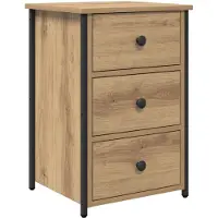 vidaXL Cabinet de chevet avec tiroir Marron Bois Recyclé Solide