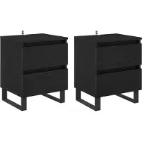 vidaXL Cabinet de chevet avec tiroir 2 pcs Chêne noir 40 x 35 x 50 cm