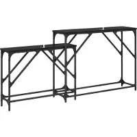 vidaXL Table console 2 pcs Chêne noir 100 x 28 x 75 cm