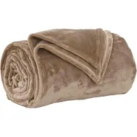 vidaXL Jeté Camel 240 x 270 cm Toison