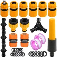 Famanu Set de raccordement pour tuyau d'arrosage - Sans fuite et raccord rapide - 1 pièce - Matériau ABS renforcé