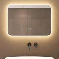 Doporro Miroir de Salle de Bains Lumineux 70x50cm Glace avec Éclairage LED LUZ et Interrupteur Tactile Nova02