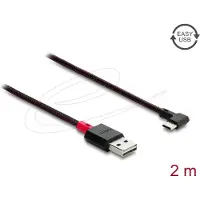 DeLOCK 81547, 2 m, USB A, USB C, USB 2.0, rouge, noir