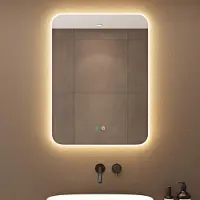 Doporro Miroir de Salle de Bains Lumineux 60x80cm Glace avec Éclairage LED LUZ et Interrupteur Tactile Nova02