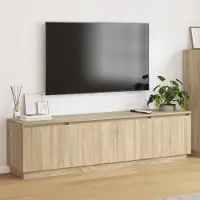 Prolenta Meuble TV exclusif - Dimensions : 180 x 38 x 49 cm - Matériau : panneaux de particules imitation chêne Sonoma