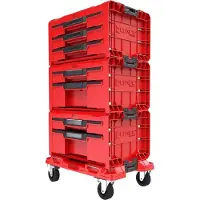 Qbrick System System PRO Drawer Workshop Set 3 RED ULTRA HD + 2x Drawer 2 Toolbox + 1x Drawer 3 Toolbox + planche à roulettes