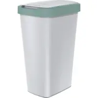 Prosperplast Poubelle KEDEN COMPACTA Q 45 litres NSAB45-5575C_427C - Gris cendré avec cadre vert clair