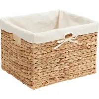 vidaXL Paniers de rangement 3 pcs Naturel 35 x 30 x 25 cm