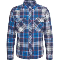 Brandit Check Long Sleeve Shirt Blanc,Bleu 7XL Homme