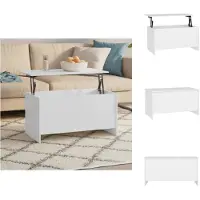 vidaXL Table basse blanche 102 x 55,5 x 52,5 cm en aggloméré - Tables basses
