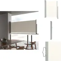 vidaXL Marquise latérale extensible 100 x 300 cm Crème - Parasols & Protection solaire