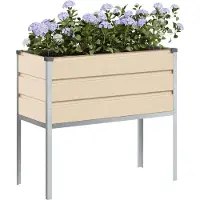 vidaXL Jardinière Ivoire 100 X 45 X 90 Cm Acier Galvanisé