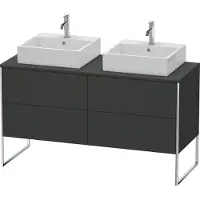 Duravit XSquare Meuble sous-vasque sur console au sol, pour deux vasques, 4 tiroirs, 1400x778x548mm, XS4926B8080