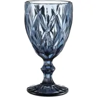 Cheffinger lot de 6 verres à vin en verre bleu Verres à eau