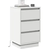 vidaXL Cabinet de chevet Blanc 39 x 34,5 x 65 cm Bois d'ingénierie