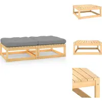 vidaXL Tabouret de jardin avec coussin 2 pcs. Pin massif - Eléments de canapés de jardin