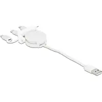 DeLOCK Easy 45 Modul USB 2.0 3 in 1 Aufrollkabel USB-A zu C