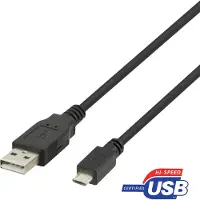 Deltaco USB 2.0 Micro B cable, 2.4A, 2m black (2 m, USB 2.0)