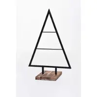 VIVANNO Sapin de Noël tôle d'acier vernie par poudre NOEL Conique, noir mat - 40x20x58 cm