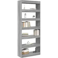 vidaXL Bibliothèque Sonoma gris 80 x 30 x 198 cm Bois d'ingénierie