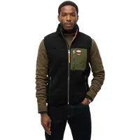 Superdry pour homme. M5012160A Gilet polaire Vintage Retro noir (XXL), Casuel, Polister recyclé, Durable
