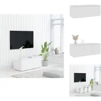 vidaXL Armoire TV Blanc 80x34x30 cm Bois composite - Meuble TV