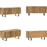 vidaXL Meuble TV 90 x 30 x 40 cm Bois massif de manguier - Meuble TV - Meubles TV - Tableaux bas - Tableaux bas