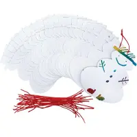 Colorations Carte à gratter Bonhomme de neige pendentif de Noël, lot de 24