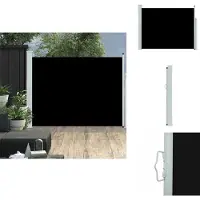 vidaXL Marquise latérale extensible 140×500 cm Noir - Parasols & Protection solaire