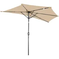 Angel Living Parasol de balcon - Semi-circulaire - 265 x 132 cm - Beige