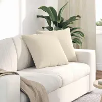 vidaXL Coussins de canapé 2 pcs Beige 50 x 50 cm tissu