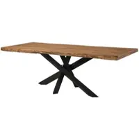 MASSIVMOEBEL24.DE MASSIVMOEBEL24 | Table à manger 200x100x79 en bois de Sheesham teinté naturel / pieds Mikado anthracite mat FREEFORM 5