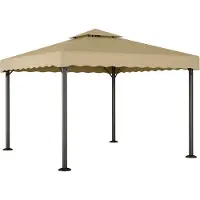 Syfax Chapiteau Taupe 3x3 m Aluminium et acier