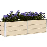 vidaXL Jardinière Ivoire 160 X 40 X 45 Cm Acier