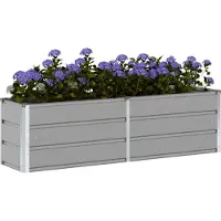 vidaXL Jardinière Gris Clair 160 X 40 X 45 Cm Acier
