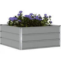vidaXL Jardinière Gris Clair 100 X 100 X 45 Cm Acier