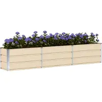vidaXL Jardinière Ivoire 240 X 40 X 45 Cm Acier