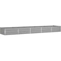 vidaXL Jardinière Gris Clair 195 X 100 X 45 Cm Acier Galvanisé