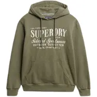 Superdry pour homme. M2014246A Outdoor Supply Co Capuche détendue vert (S), Casuel, Coton, Manche longue