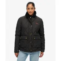 Superdry Femme Veste Doublée à Bordure en Velours Côtelé Black Taille: 34
