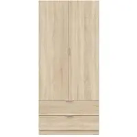 Dmora - Armoire 2 portes et 2 tiroirs H180 cm - DARION