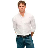 Superdry Essentials Tailored Fit Long Sleeve Shirt Blanc XL Homme