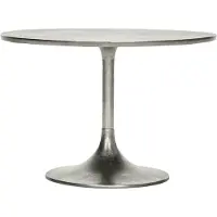House Doctor Table d'appoint Pan en argent brossé