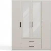 CARUNO Armoire Romana 160 x 205 mm, miroir, cachemire, beige