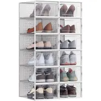 Songmics Boîtes de rangement Yaramis | 18 exemplaires | 23 x 33,5 x 14 | Transparent