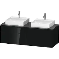 Duravit L-Cube Meuble sous-lavabo en console suspendu, avec plan de toilette en console, 4 tiroirs, pour deux vasques, 1420x482x550mm, LC4872B40400000