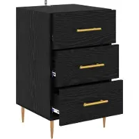 vidaXL Cabinet de chevet avec tiroir Chêne noir Bois d'ingénierie
